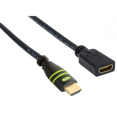 HDMI 4K 60Hz High Speed Anschlusskabel -- ,mit Ethernet M/F, schwarz, 1,0 m