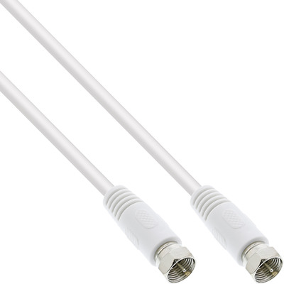 InLine® SAT-Anschlusskabel, 2x geschirmt, 2x F-Stecker, >75dB, weiß, 3m (Produktbild 1)
