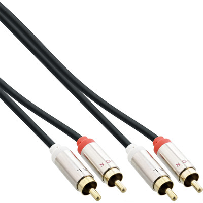 InLine® Slim Audio Kabel 2x Cinch ST/ST, Stereo, 3m (Produktbild 1)
